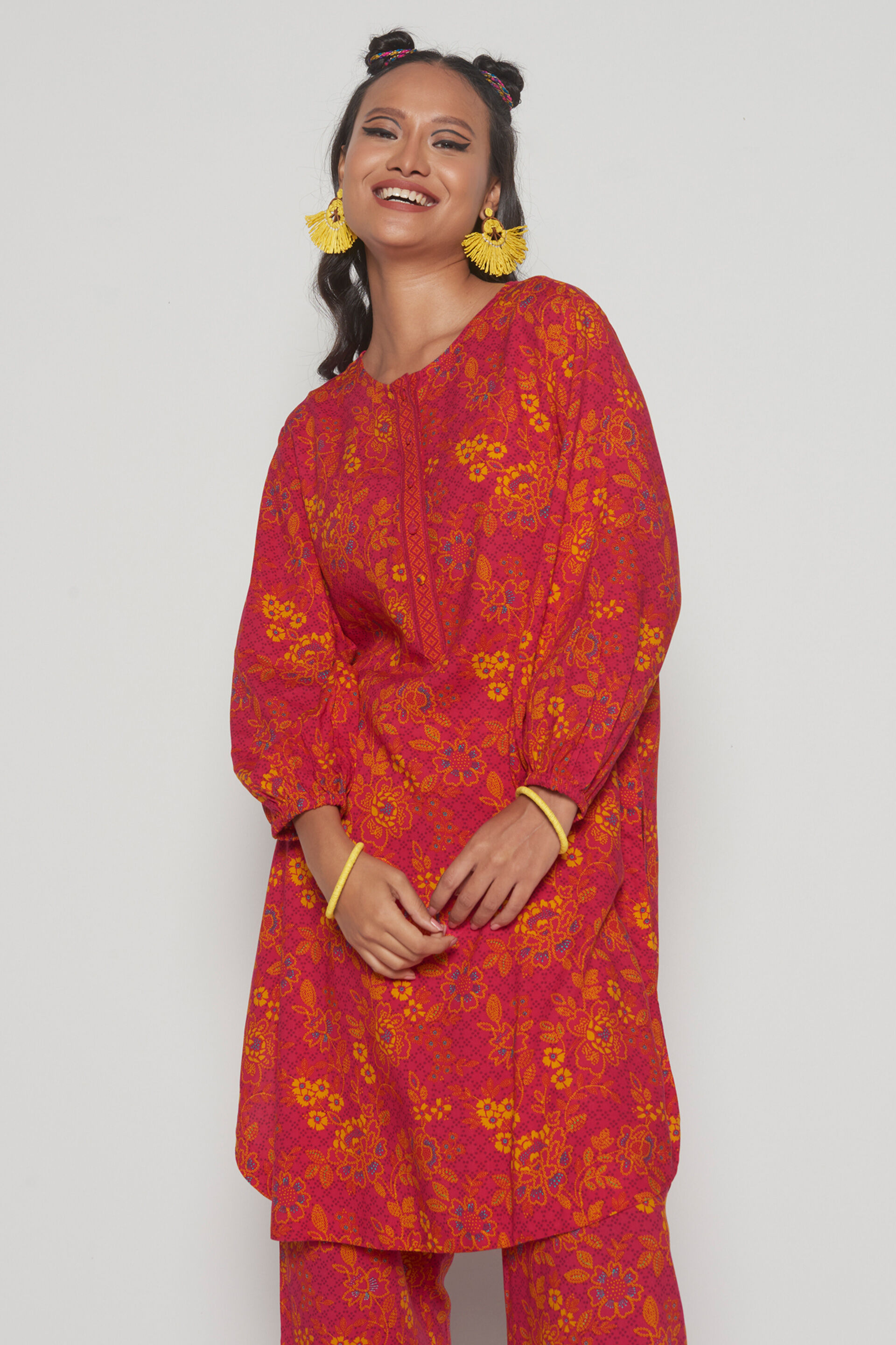 Surajmukhi Tunic Set, Pink, image 4